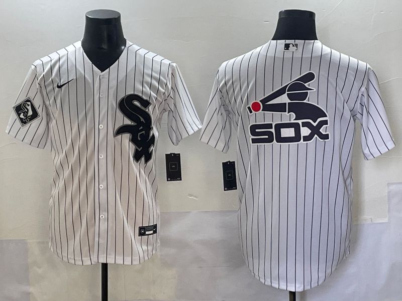 Men 2025 Chicago White Sox Blank White Stripe Game Nike MLB Jersey style 6->chicago white sox->MLB Jersey